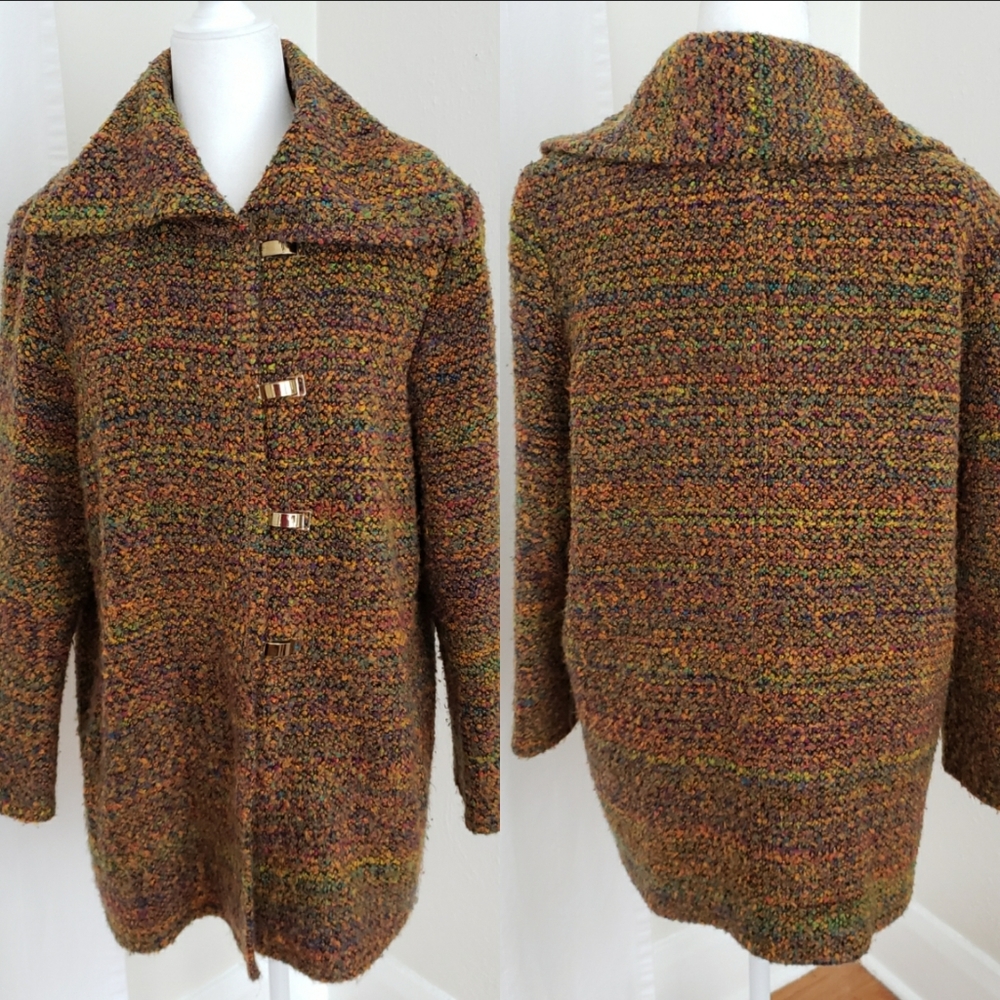 Hans Erras Vintage 80s Boucle Duffle Coat
